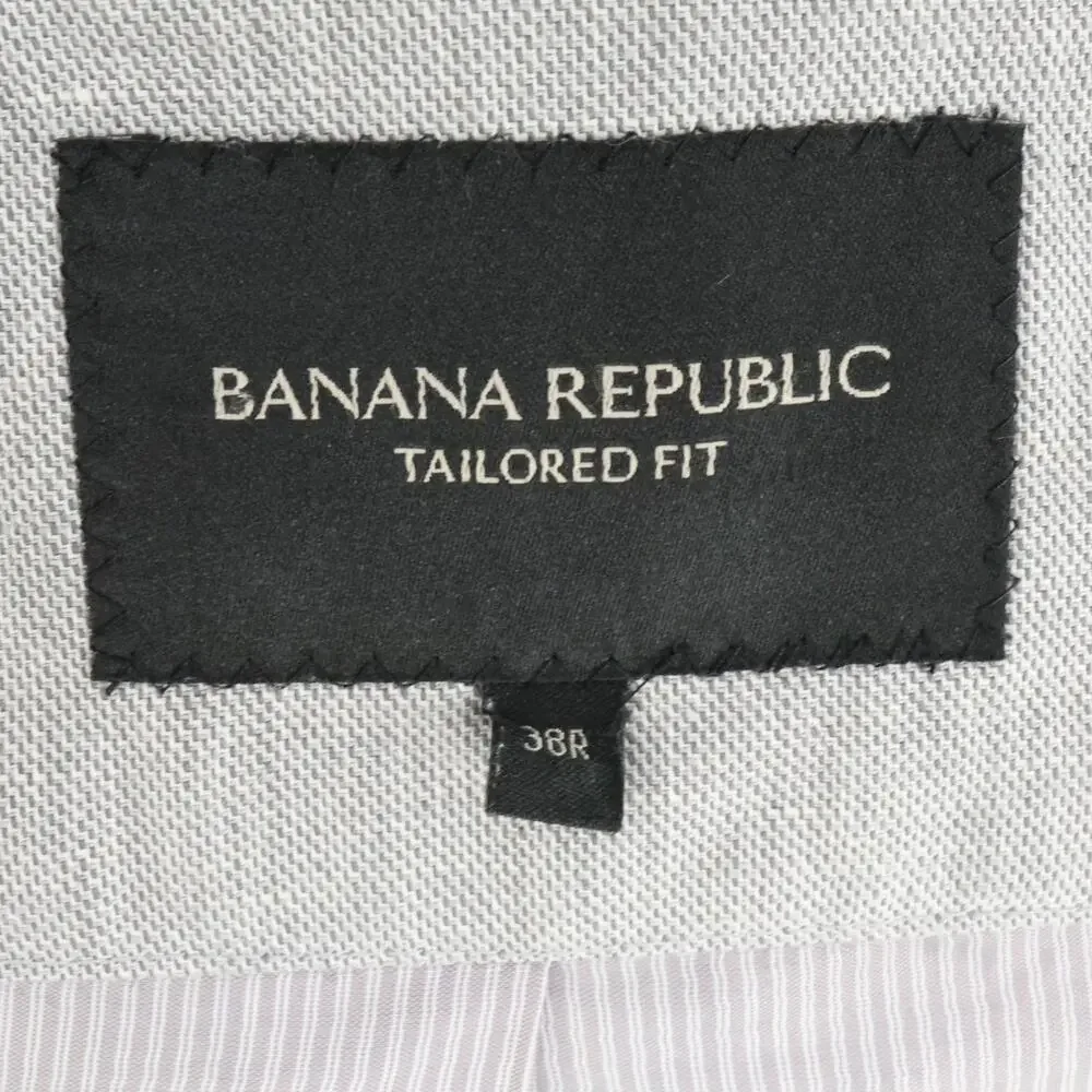 Banana Republic Sport Coat Mens 38R Light Gray Jacket Tailored Fit Blazer Preppy